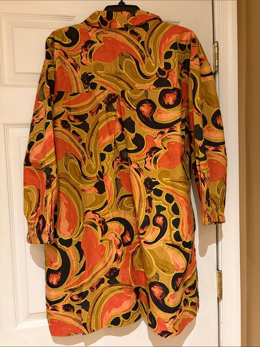 Cleobella Vibrant Swirl Mini Dress in Orange, Mustard & Black - Picture 4 of 4